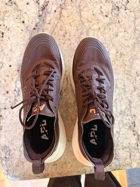 APL Chocolate Brown Lace-Up Athletic Sneakers with Cream Soles